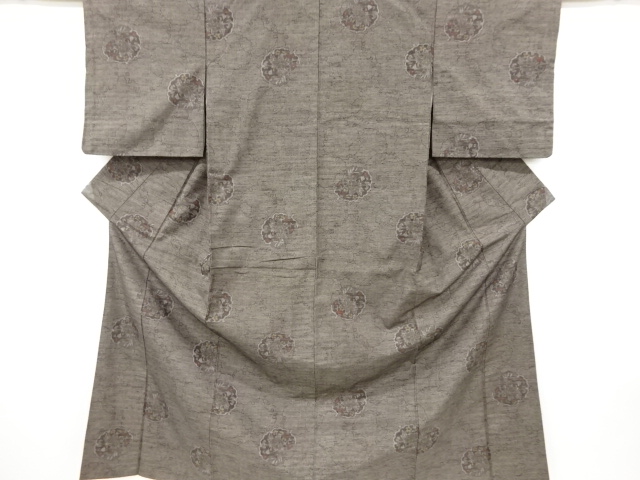 着物・帯 ] - 紬・お召し 雪輪に花模様織り出し手織り紬着物 | 着物